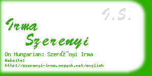 irma szerenyi business card